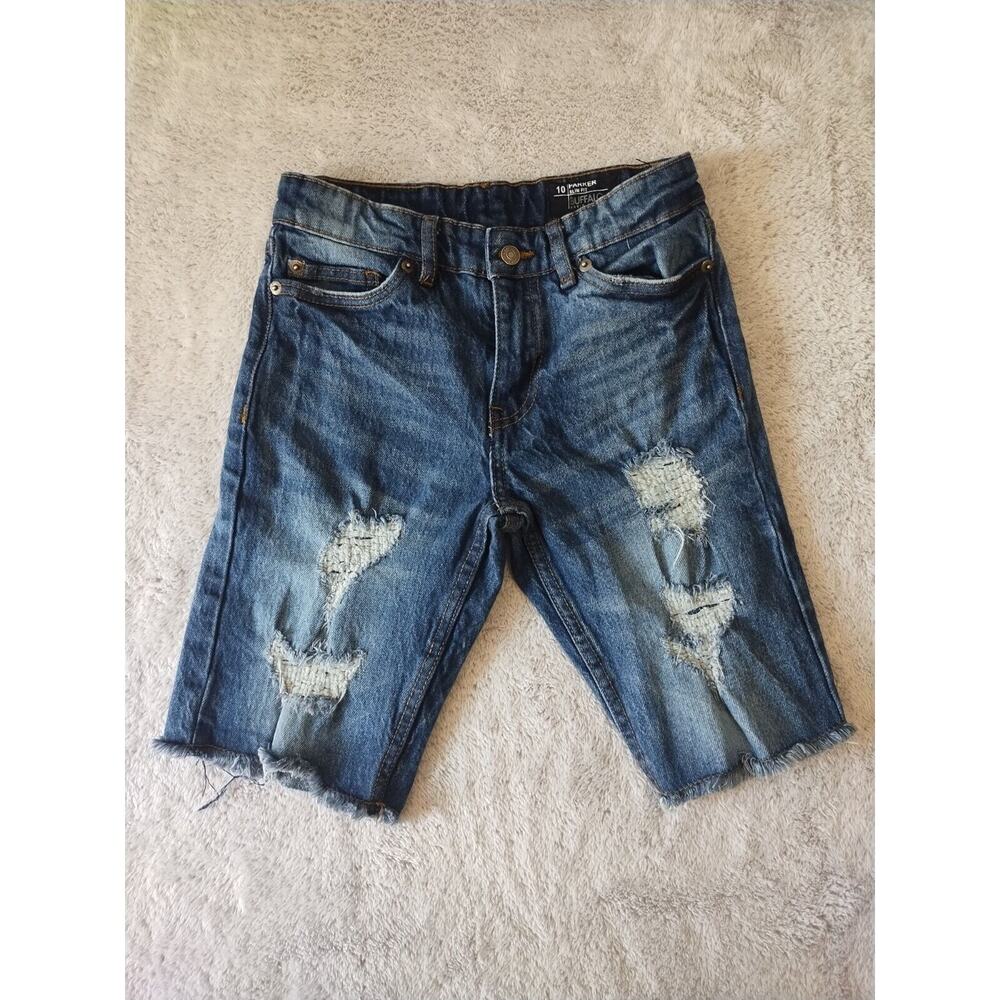 Boys Buffalo David Bitton Jean Shorts Size 10 Parker-Slim Fit Denim Blue